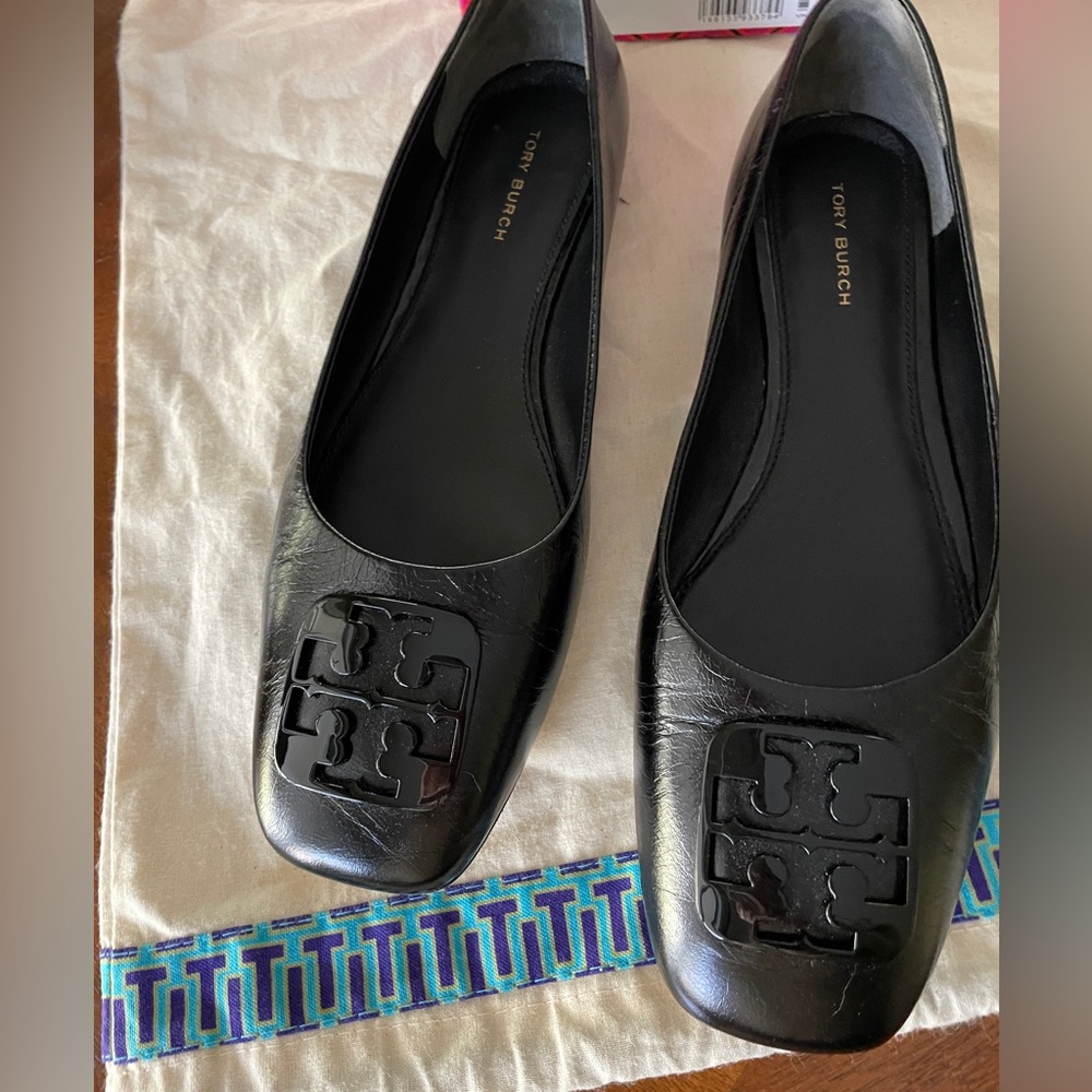 Tory Burch Georgia Ballet Athene - Leather Flats, Perfect Black